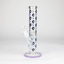 10" Color accented Staight Tube Glass Bong With Maple Leaf Design Glass Bong 777 Smoke Purple