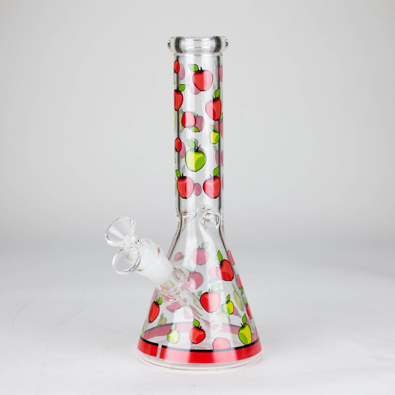 O 10" Glass Bong With Fruit Design