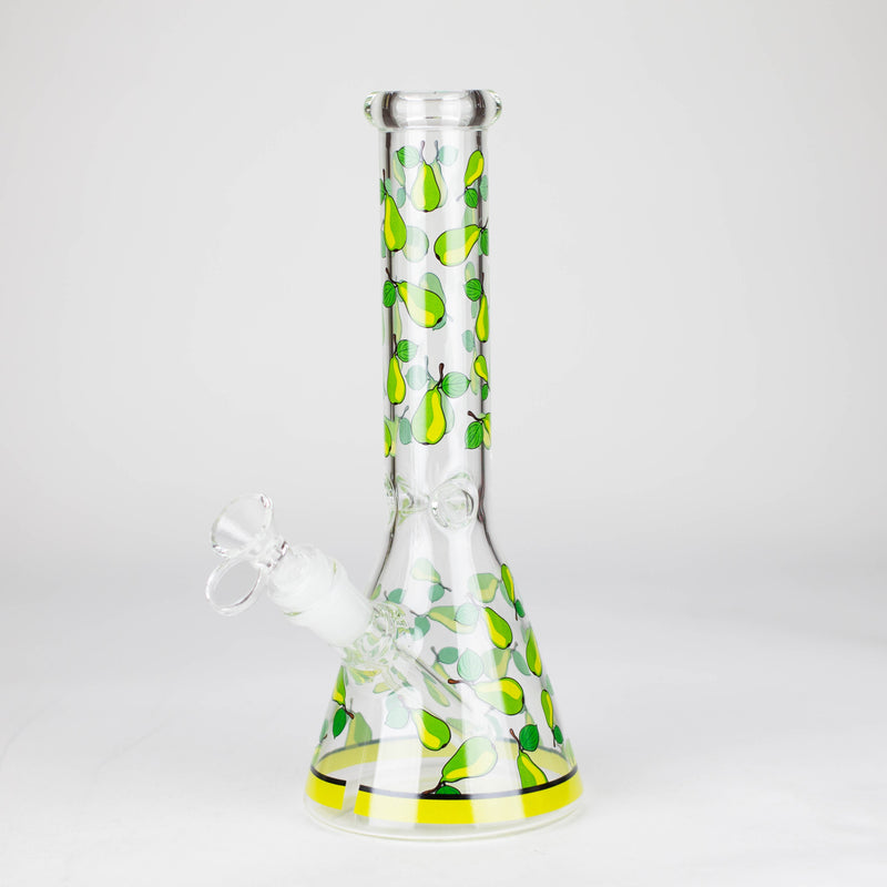 O 10" Glass Bong With Fruit Design