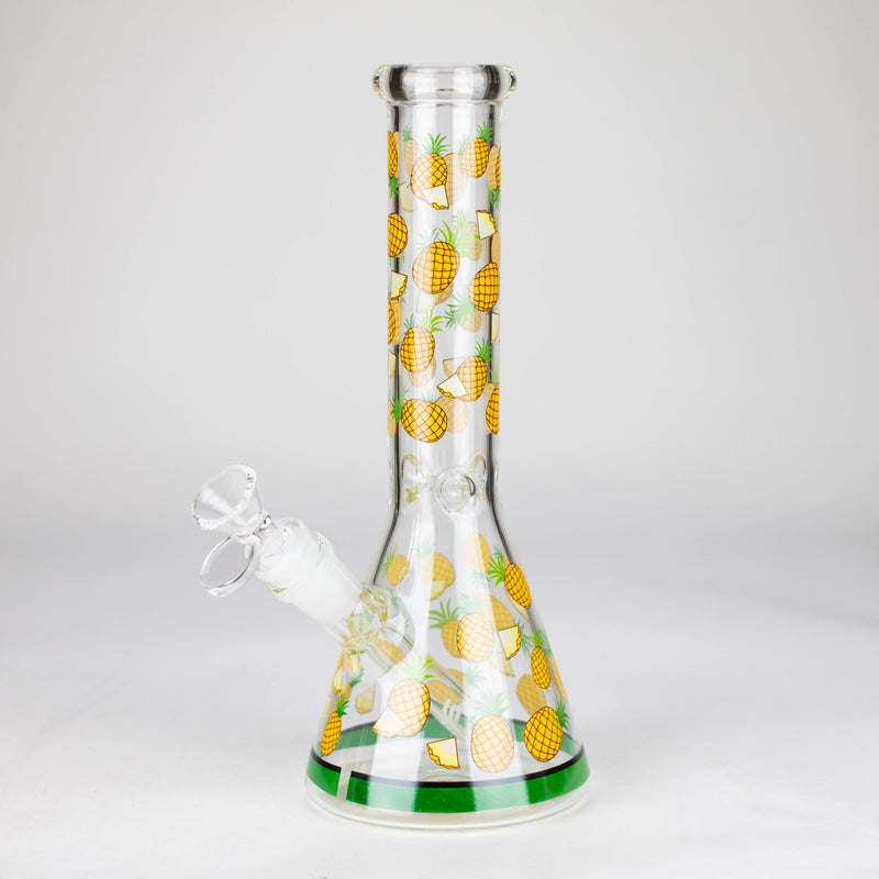 O 10" Glass Bong With Fruit Design