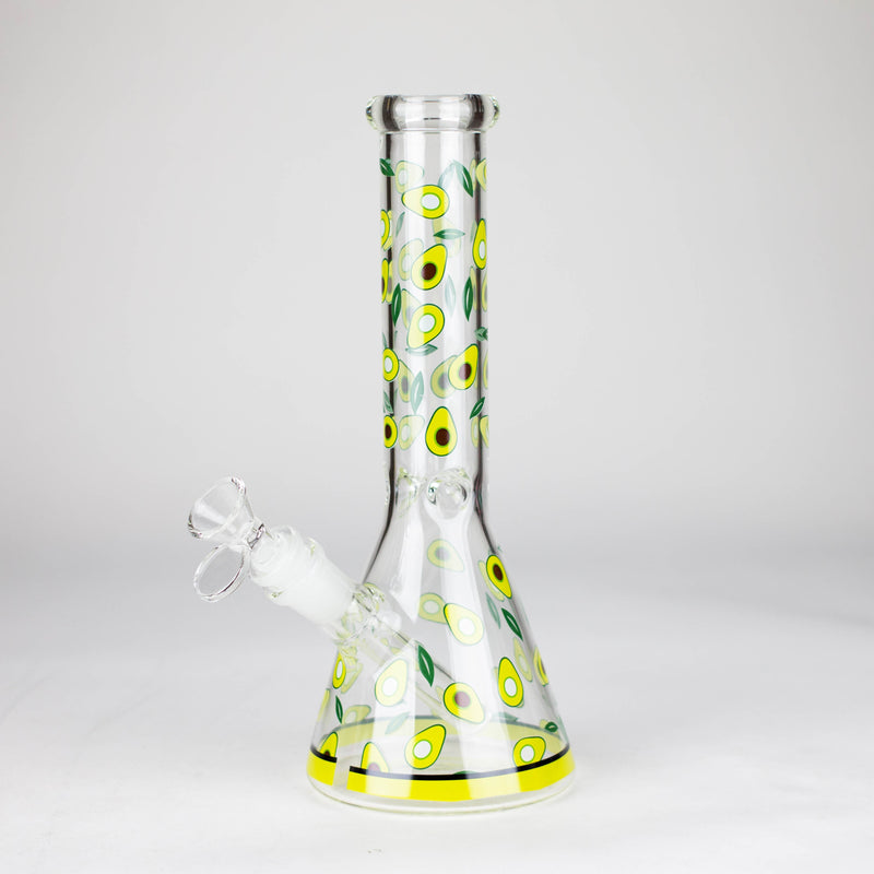 O 10" Glass Bong With Fruit Design