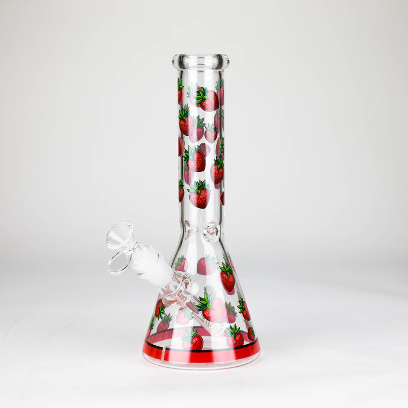 O 10" Glass Bong With Fruit Design