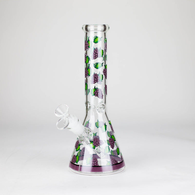 O 10" Glass Bong With Fruit Design