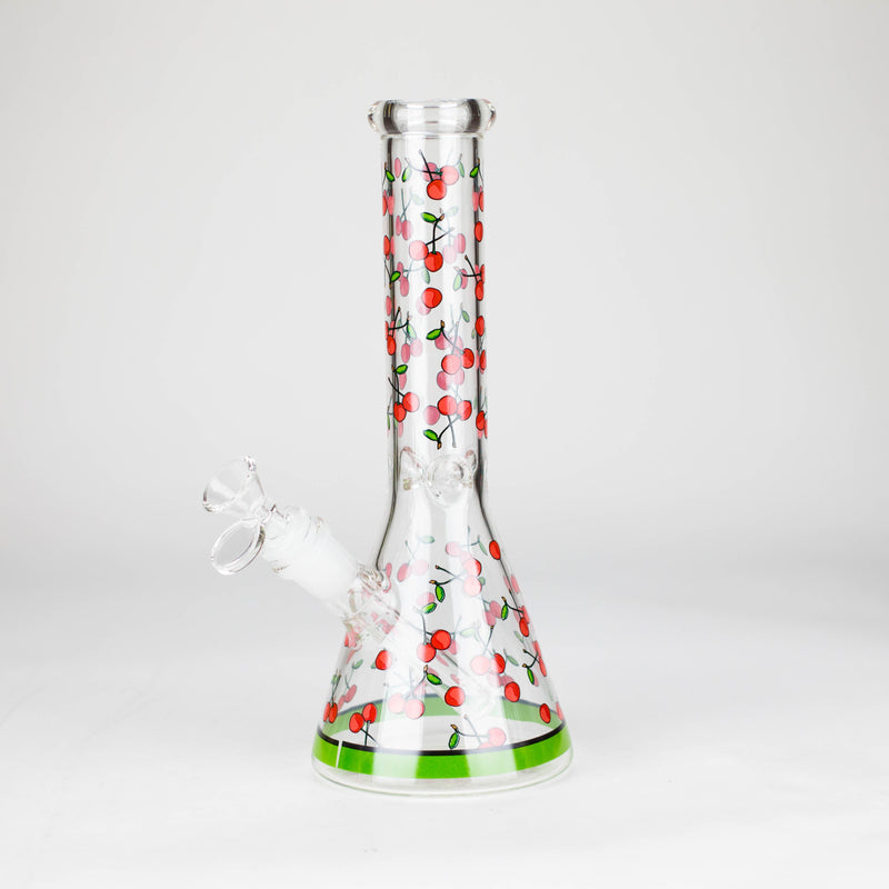 O 10" Glass Bong With Fruit Design