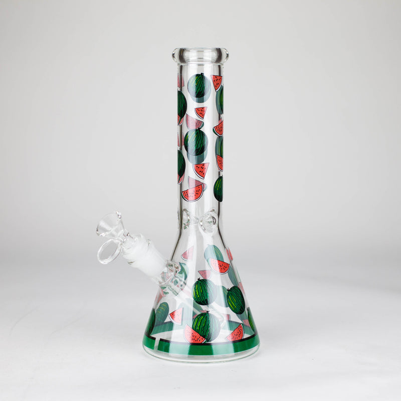 O 10" Glass Bong With Fruit Design