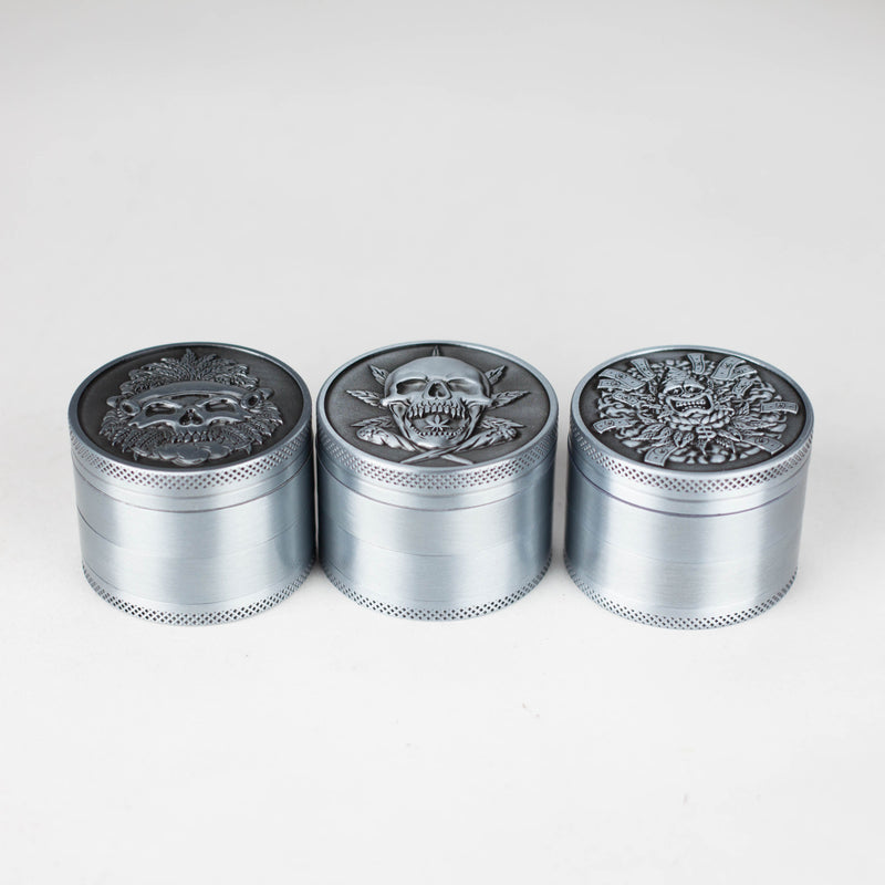 O 2" Metal Grinder Weed Skull Design 4 Layers Box of 12