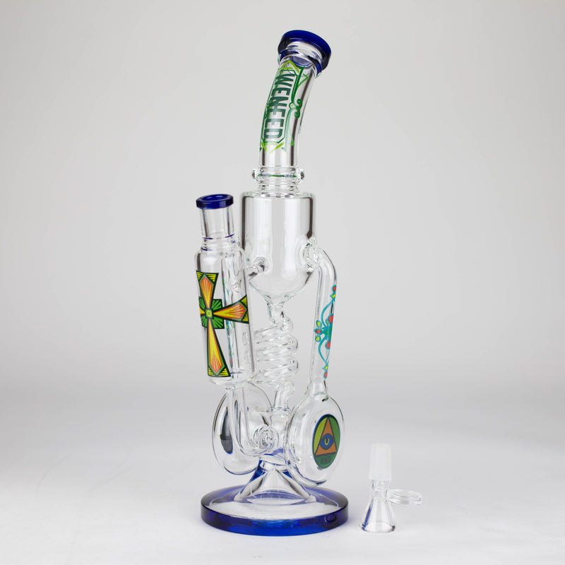 O WENEED | 14" Spiral Recycler Glass bong