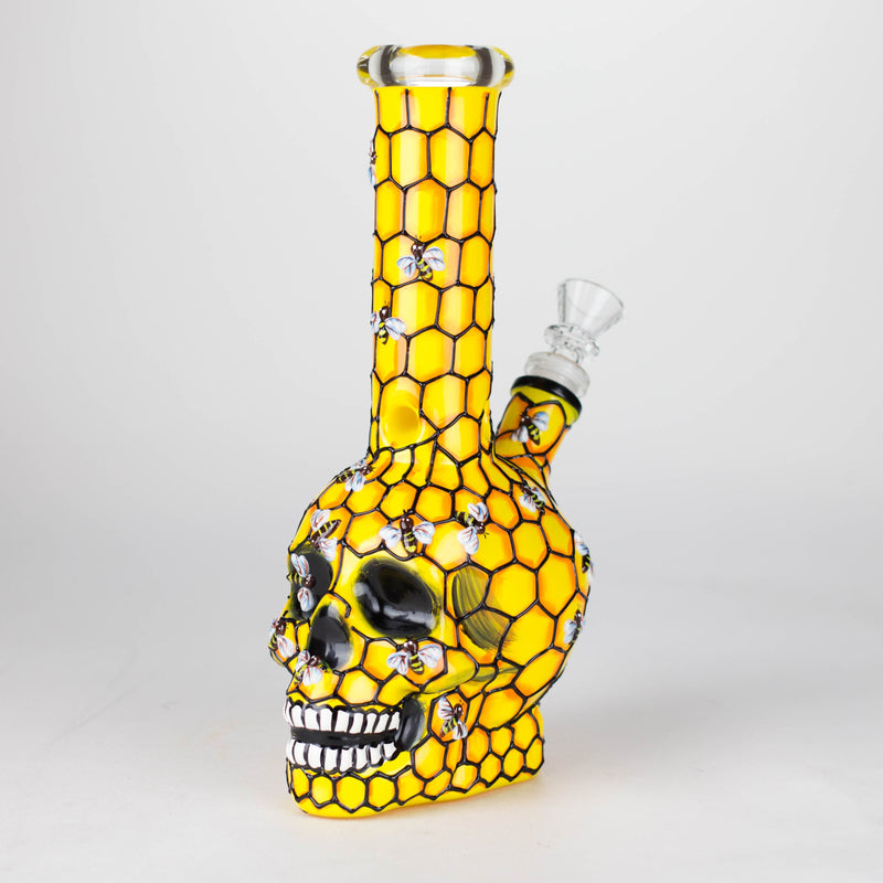 O 9" Sugar Skull-Themed glass bong [SK Series]