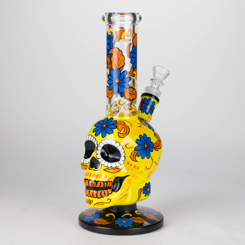 O 10" Sugar Skull-Themed glass bong [SK Series]