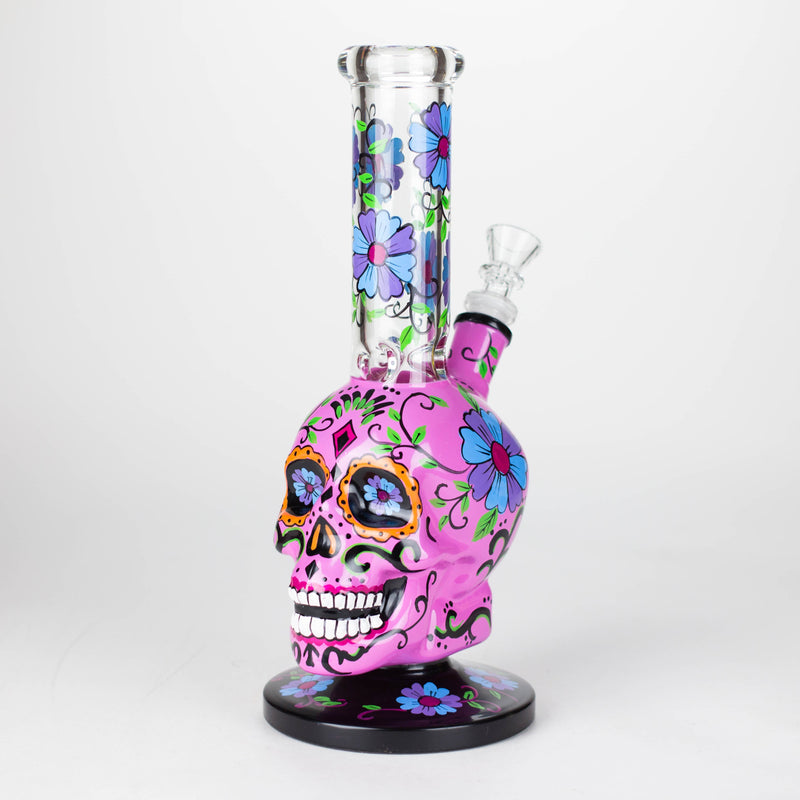 O 10" Sugar Skull-Themed glass bong [SK Series]