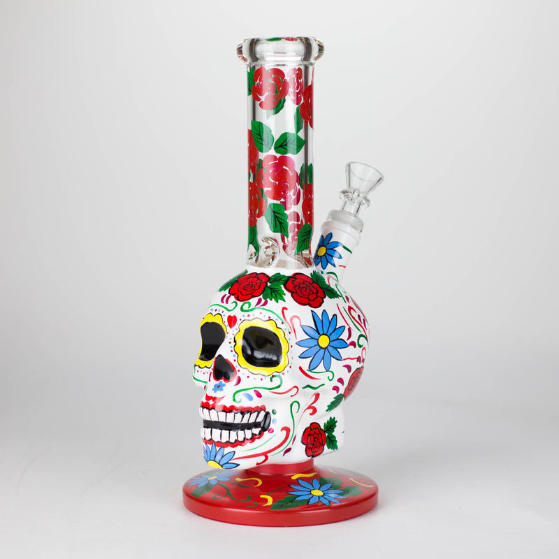 O 10" Sugar Skull-Themed glass bong [SK Series]