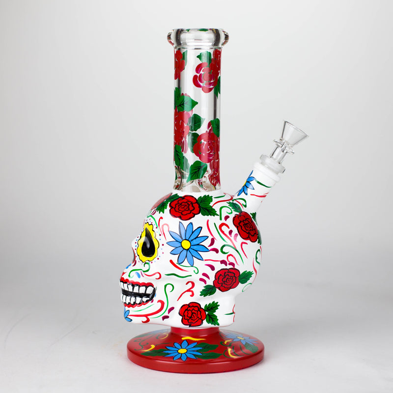 O 10" Sugar Skull-Themed glass bong [SK Series]