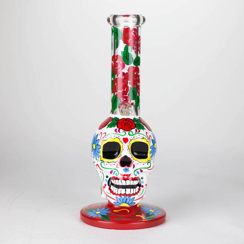 O 10" Sugar Skull-Themed glass bong [SK Series]