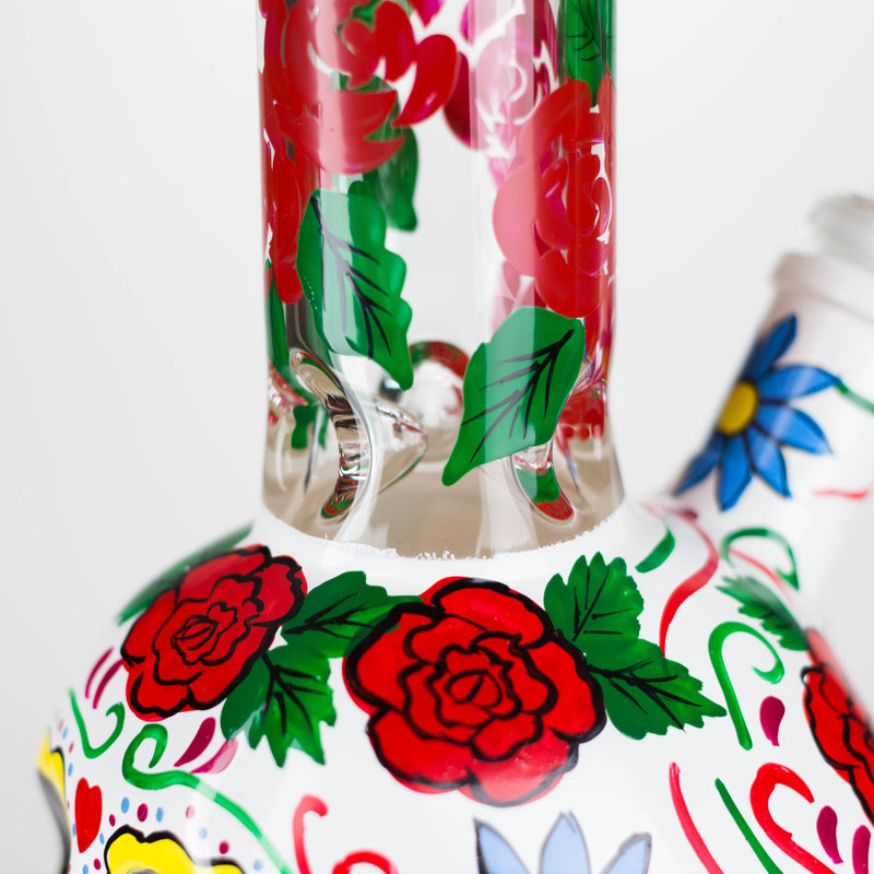 O 10" Sugar Skull-Themed glass bong [SK Series]