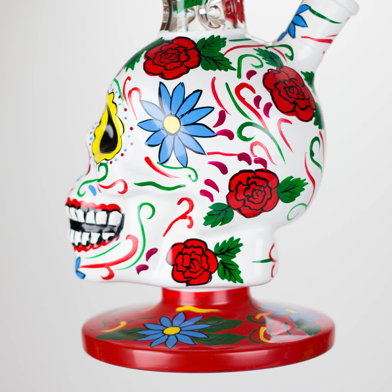 O 10" Sugar Skull-Themed glass bong [SK Series]