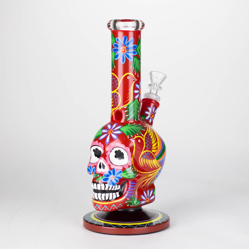 O 10" Sugar Skull-Themed glass bong [SK Series]