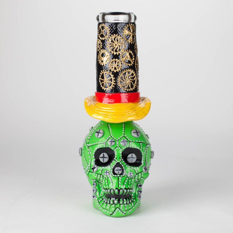 O 9" Wizard-Themed Sugar Skull Glass Bong [SK05]