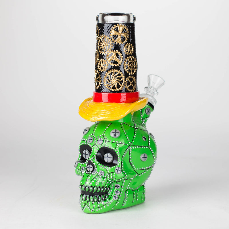 O 9" Wizard-Themed Sugar Skull Glass Bong [SK05]