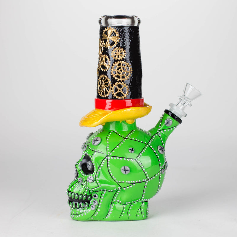 O 9" Wizard-Themed Sugar Skull Glass Bong [SK05]