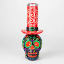 9" Wizard-Themed Sugar Skull Glow-in-the-Dark Glass Bong [SK14] Glass Bong BB Canada
