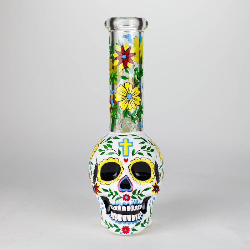 O 9" Sugar Skull-Themed glass bong [SK Series]