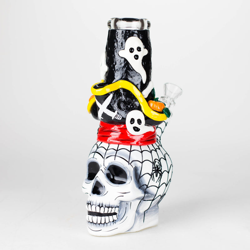 O 9" Pirate-Themed Sugar Skull Glass Bong [SK20]