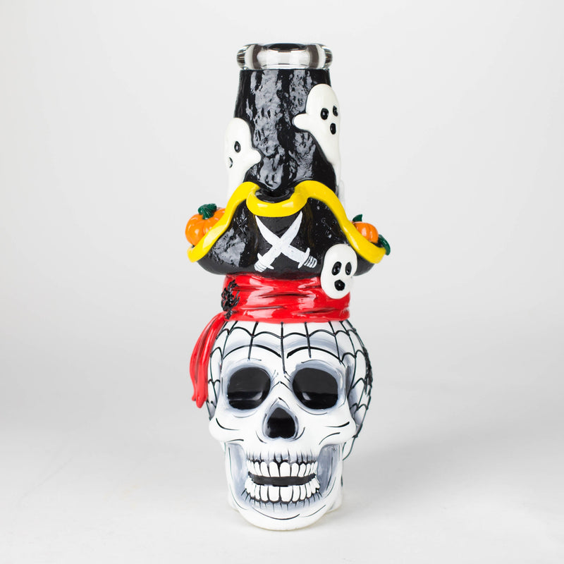 O 9" Pirate-Themed Sugar Skull Glass Bong [SK20]