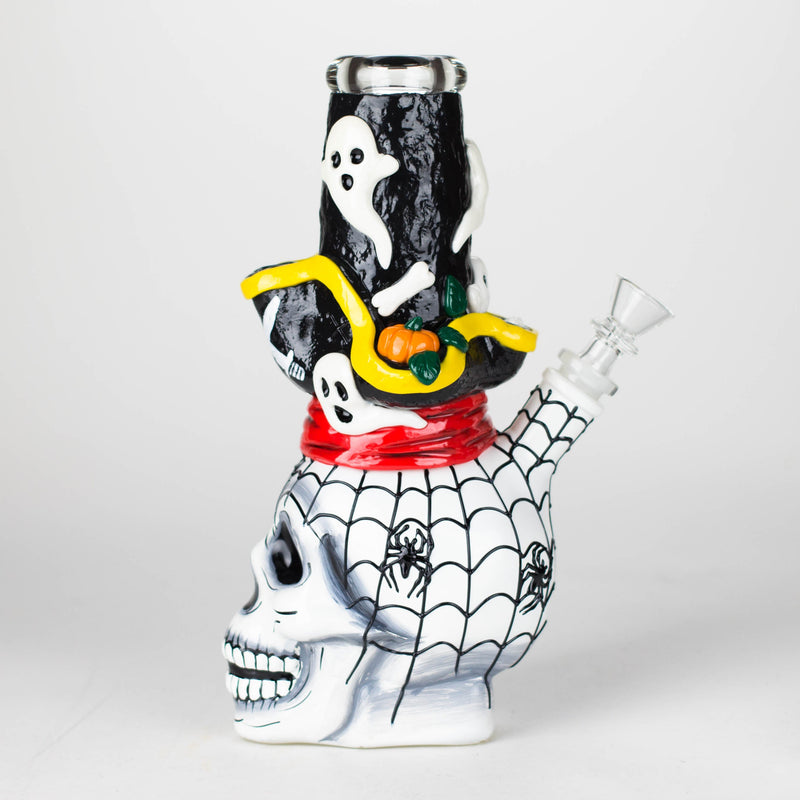 O 9" Pirate-Themed Sugar Skull Glass Bong [SK20]