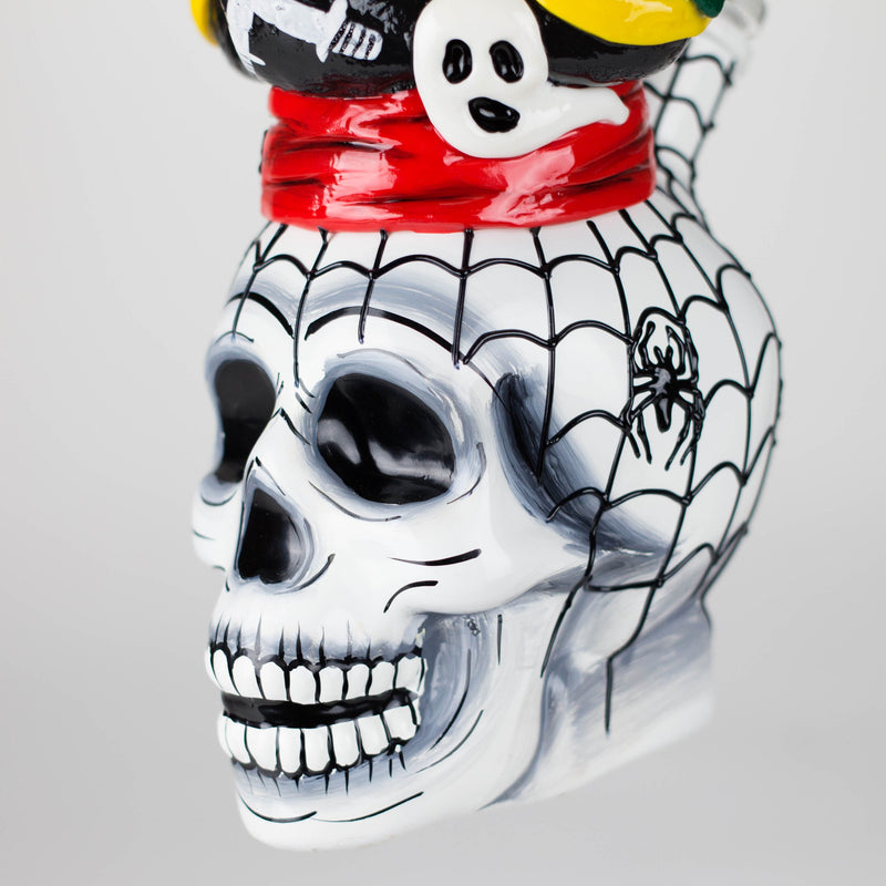 O 9" Pirate-Themed Sugar Skull Glass Bong [SK20]