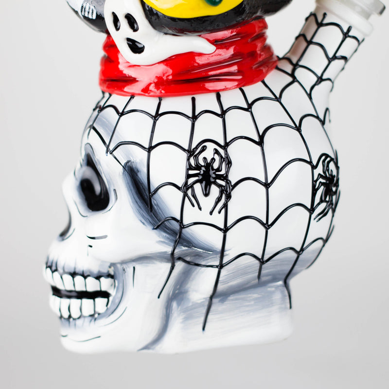 O 9" Pirate-Themed Sugar Skull Glass Bong [SK20]