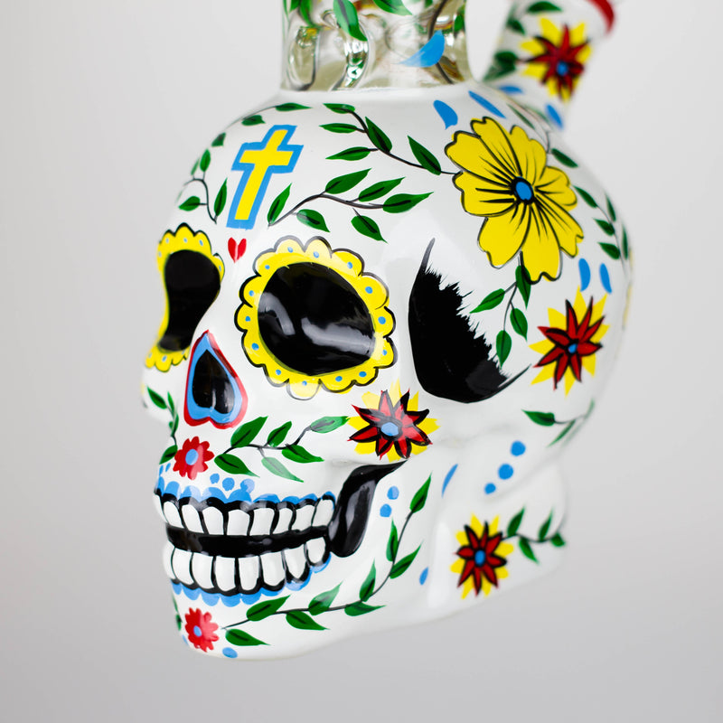 O 9" Sugar Skull-Themed glass bong [SK Series]