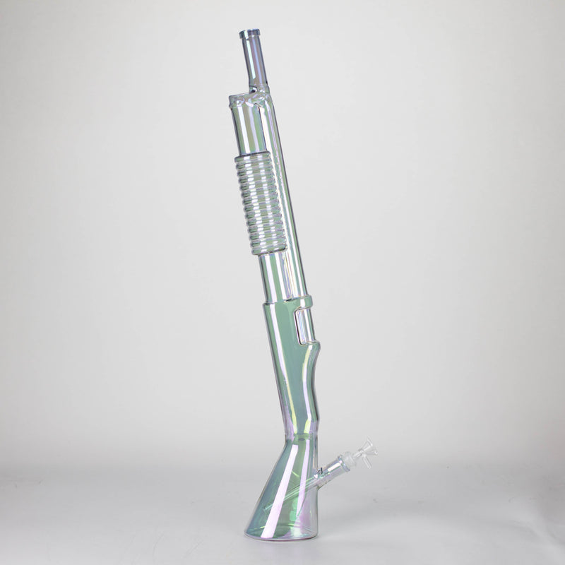 O 27" Electroplated Shotgun Design Glass Bong with Display Stand [GU004]