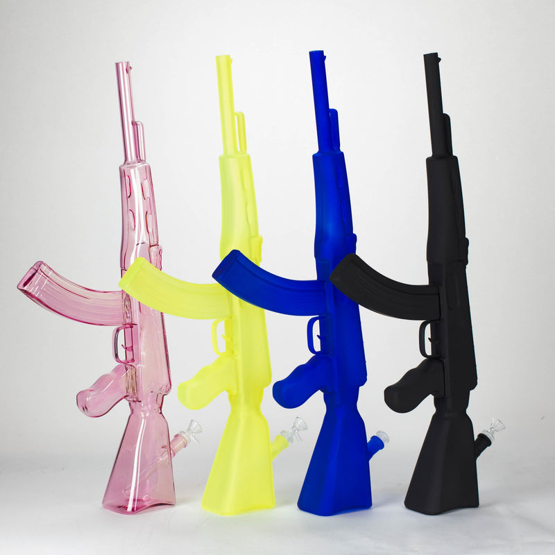 O 27" Painted AK-47 Design Glass Bong with Display Stand [GU005]