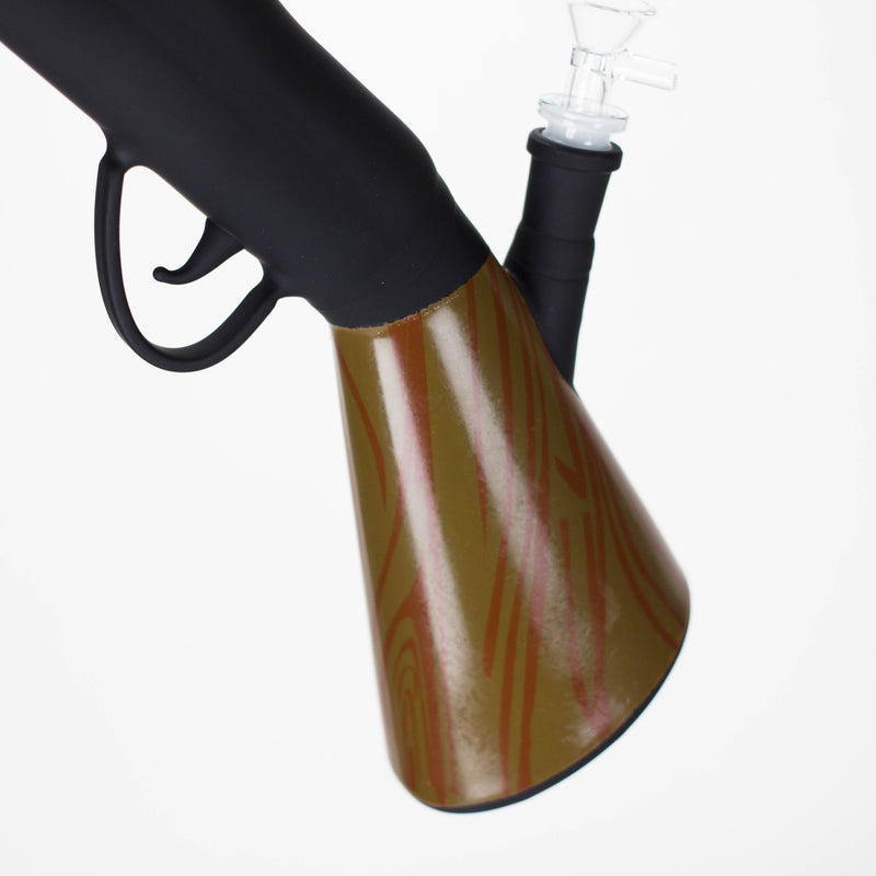 O 27" Painted Shotgun Design Glass Bong with Display Stand [GU006]