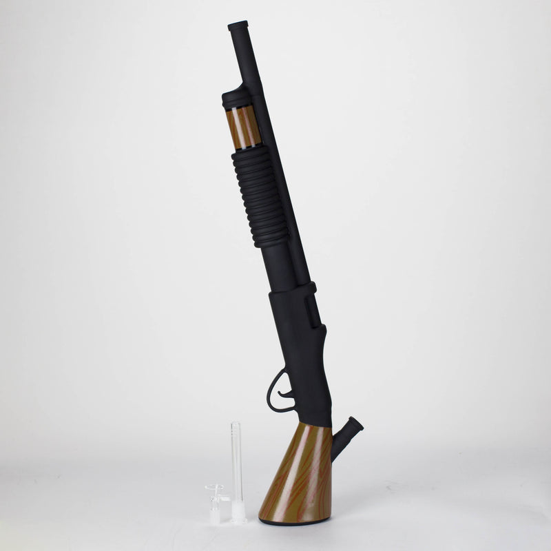 O 27" Painted Shotgun Design Glass Bong with Display Stand [GU006]