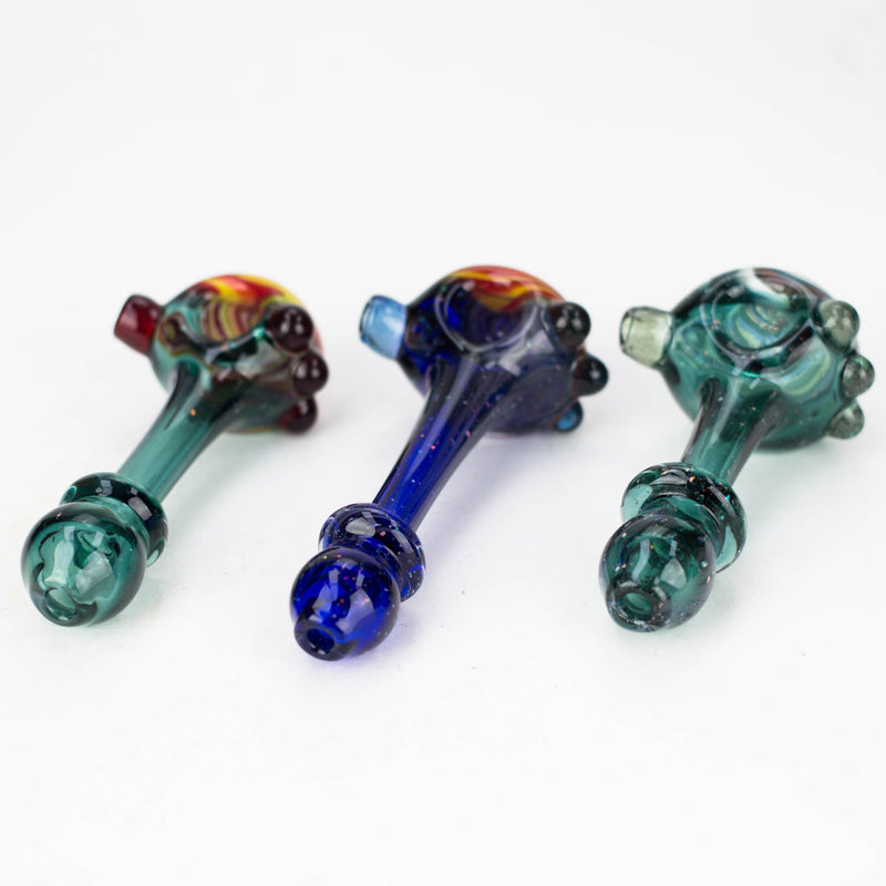 Shine Heady Glass Crushed Opal Space fumed handpipe with spiral bowl