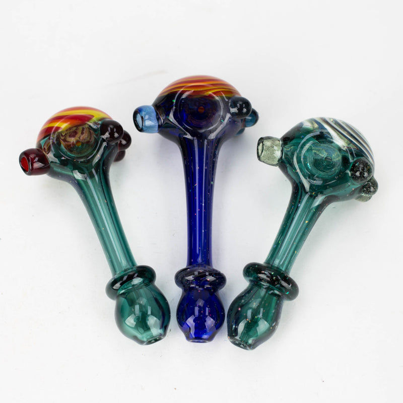 Shine Heady Glass Crushed Opal Space fumed handpipe with spiral bowl