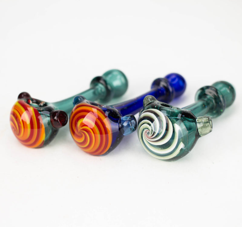 Shine Heady Glass Crushed Opal Space fumed handpipe with spiral bowl