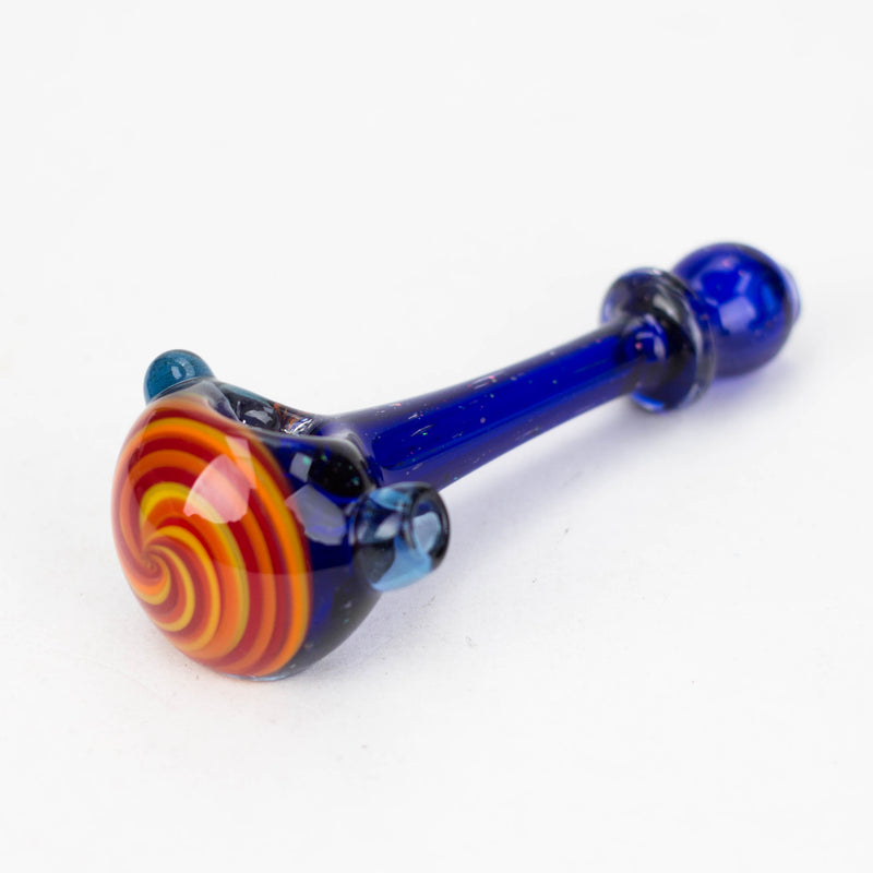 Shine Heady Glass Crushed Opal Space fumed handpipe with spiral bowl