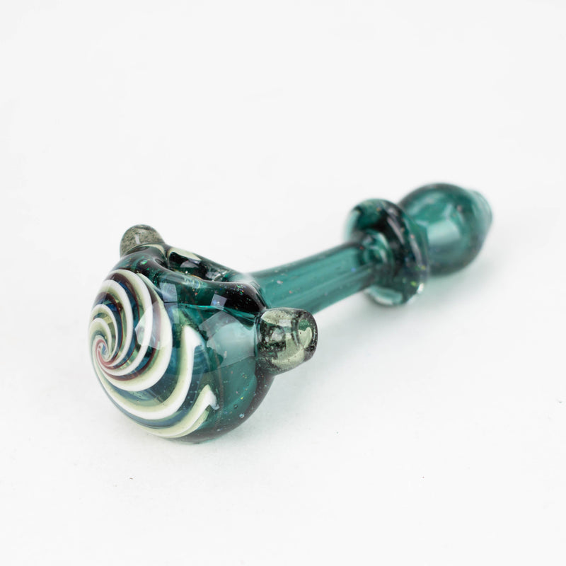 Shine Heady Glass Crushed Opal Space fumed handpipe with spiral bowl