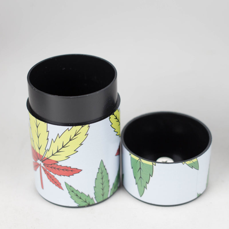 O Air tight Stash Jars with Green Leaf Designs Box of 6