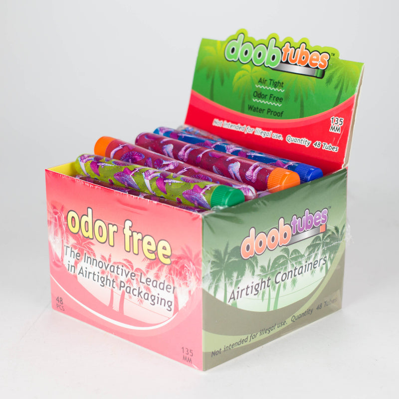 O Odor Free Blunt Storage Tubes with Mushroom Design Box of 48