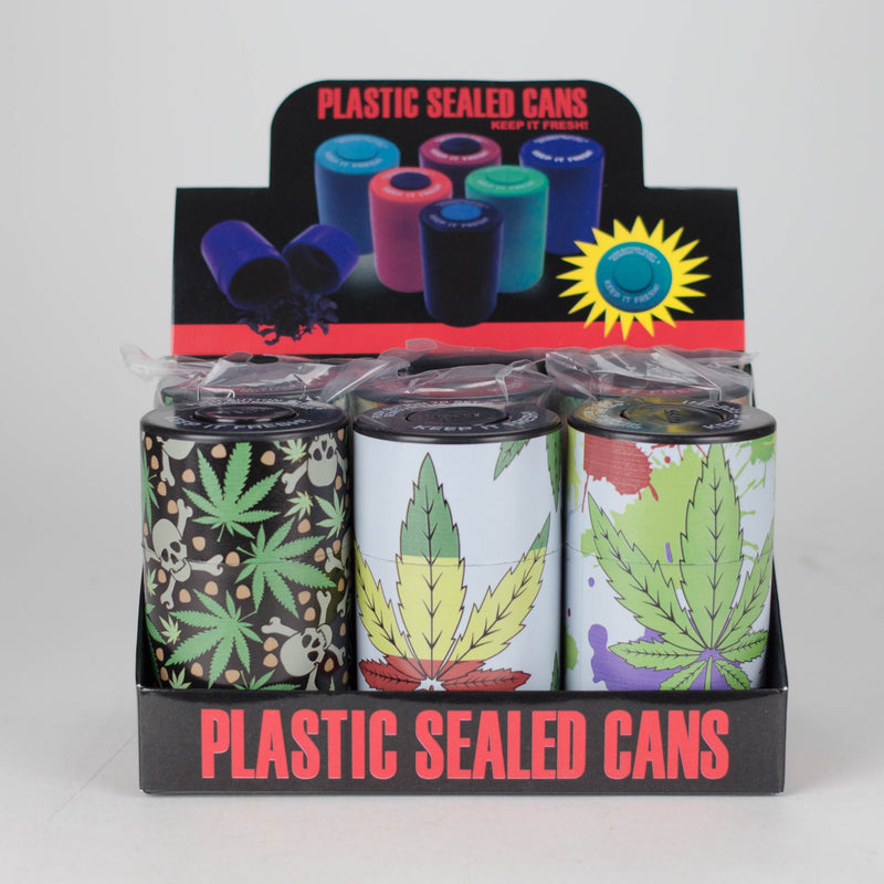 O Air tight Stash Jars with Green Leaf Designs Box of 6