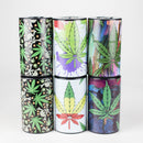 Air tight Stash Jars with Green Leaf Designs Box of 6 Jar 777 Smoke