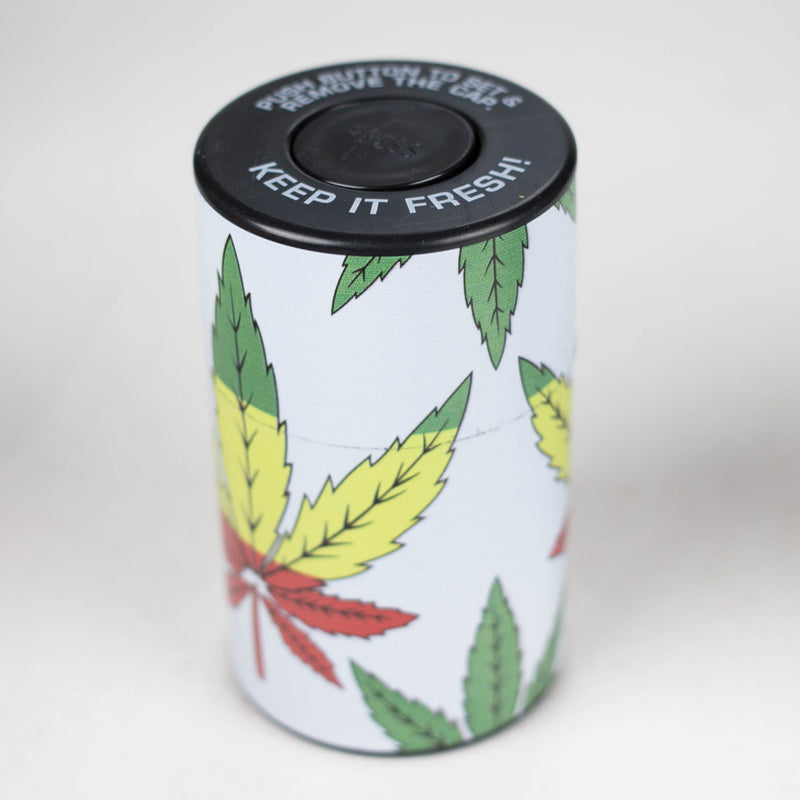 O Air tight Stash Jars with Green Leaf Designs Box of 6