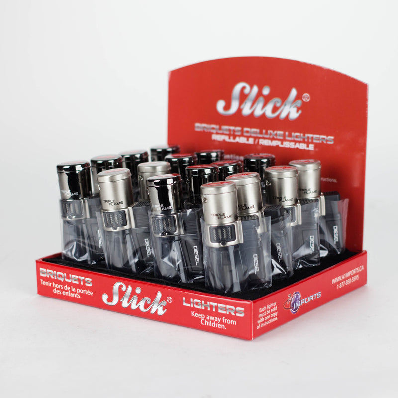 O Slick® | Deluxe TRIPLE Torch Lighter Diesel  Box of 16 [YYG-820]