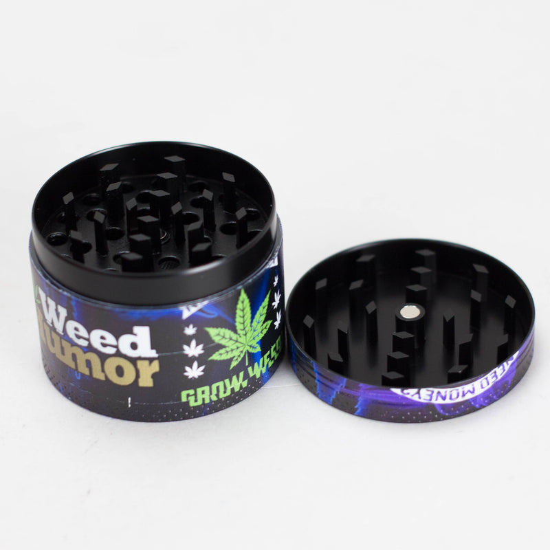 O 2" Metal Grinder 4 Layers with Weed Humor Design Box of 12