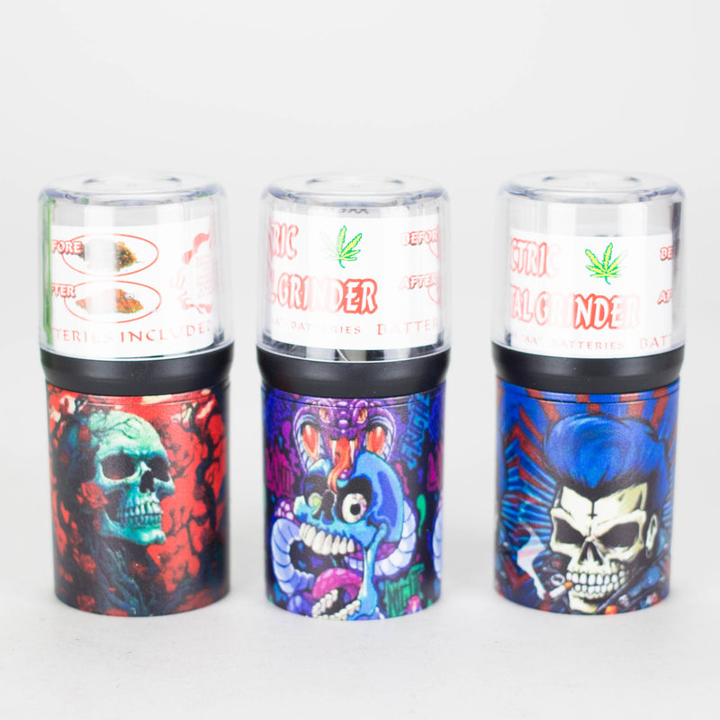 O Electric Metal Grinder with Rose Skull Design Assorted Box of 12