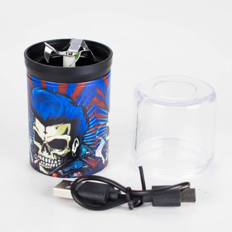 O Electric Metal Grinder with Rose Skull Design Assorted Box of 12