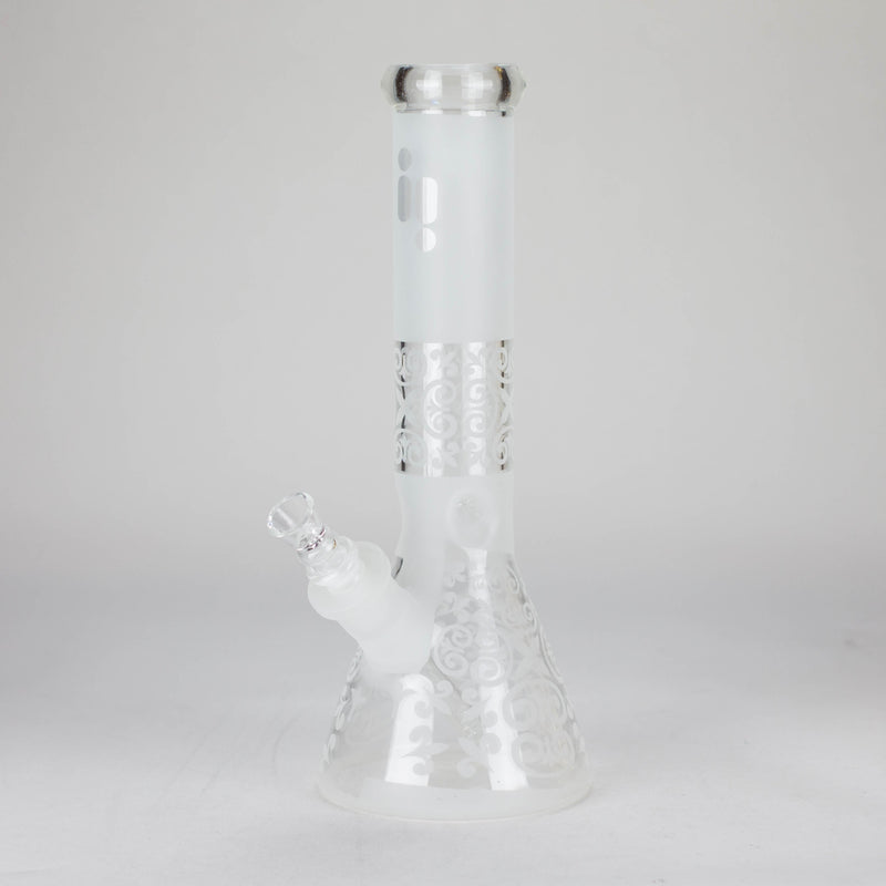 O 12" Frosted glass beaker water bong